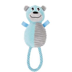 Pet Life Plush Natural Jute And Squeak Chew Tugging Dog Toy