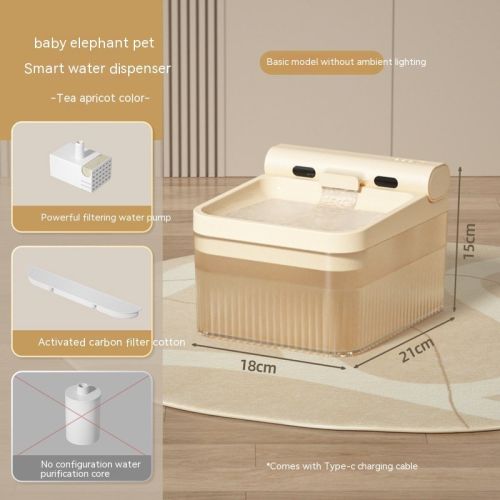Plastic Pet Smart Water Dispenser Good-looking Triple Filter Drinking Bowl 4L Large Capacity Cat Water Feeder