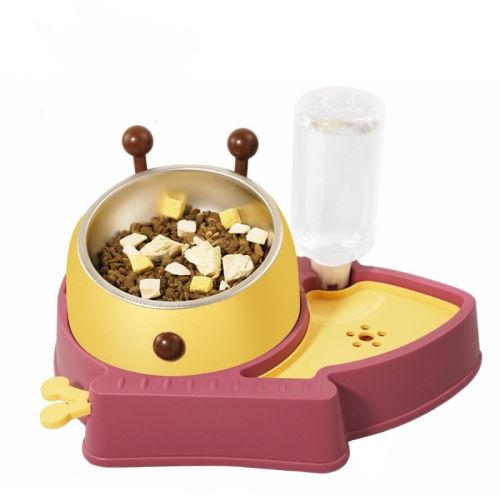 Elevated Tilted Food and Water Bowl Set, Raised Bowl with Automatic Water Dispenser Bottle for Cats and Small Dogs Kitten Puppy Elevated Tilted Food and Water Bowl Set, Raised Bowl with Automatic Water Dispenser Bottle for Cats and Small Dogs Kitten Puppy