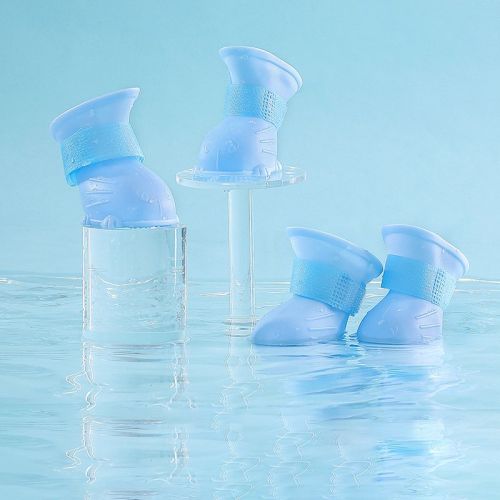 Dog Rain Boots 4Pcs Pet Dog Puppy Warm Waterproof Silicone Non-Slip Rain Boots Footwear Shoes Dog Cat Pet Toy Dog Rain Boots  Dog Rain Shoes, Cat Rain