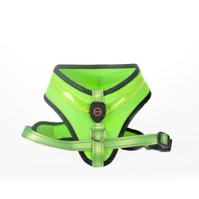 Pet Supplies LED Luminous Dog Chest Strap Rechargeable Mesh Luminous Harness Pet Products (Option: Green-L)