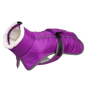 Winter Large Dog Golden Retriever Jarre Aero Bull Corgi Puppy Clothes Warm (Option: Purple-3XL)